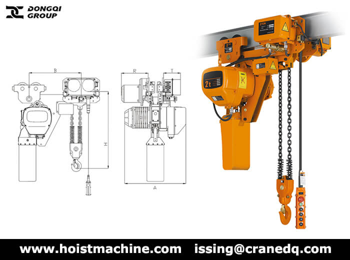 low headroom electric chain hoist design