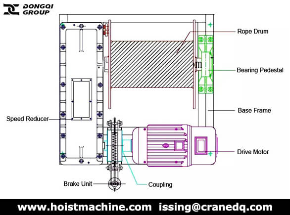 1 ton JM electric winch design drawing