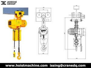 1 Ton Electric Chain Hoist with Trolley for Sale to Canada - Hoist Machine